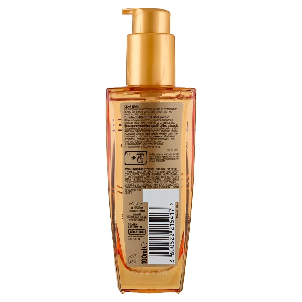 Elvive Olio Straordinario Sublimatore del Capello, per Capelli Secchi, 100 ml